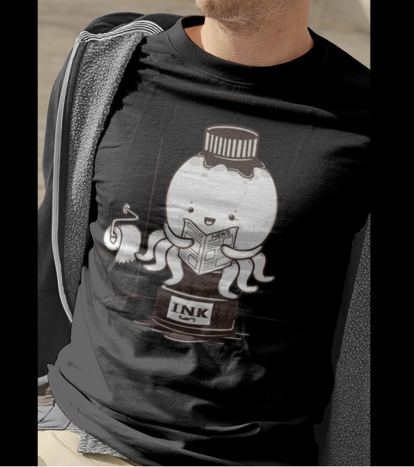Ink Refill Octopus Reading News T-Shirt