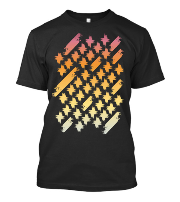 Colorful Sunset Crosses Pattern Gradient T-Shirt