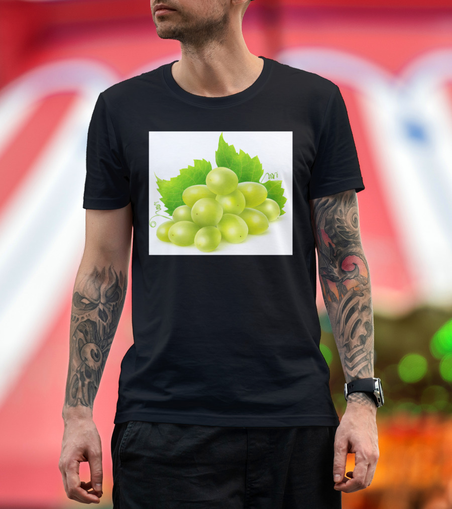 White Grapes and Green Leaf Cluster T-Shirt
