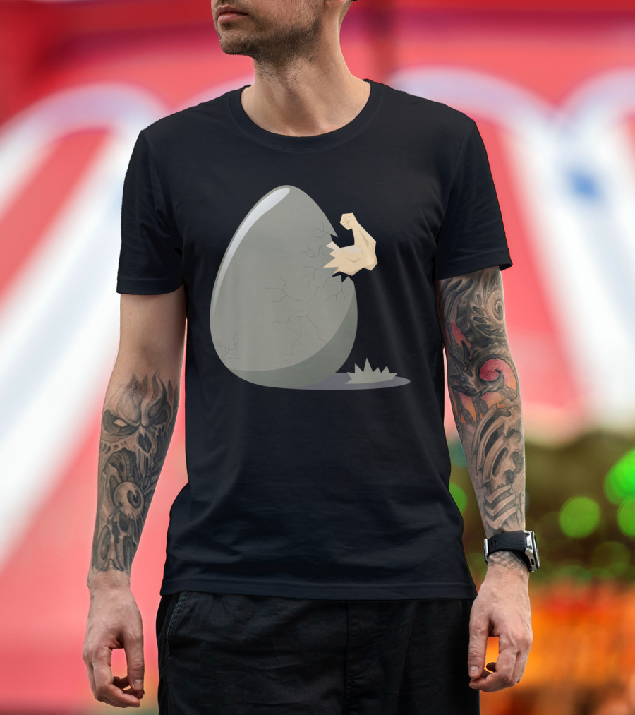 Breaking Free Human Egg Arm Strength T-Shirt