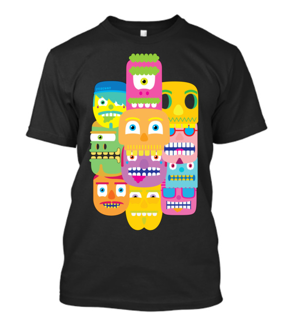 Colourful Faces Stack By Stikeny T-Shirt