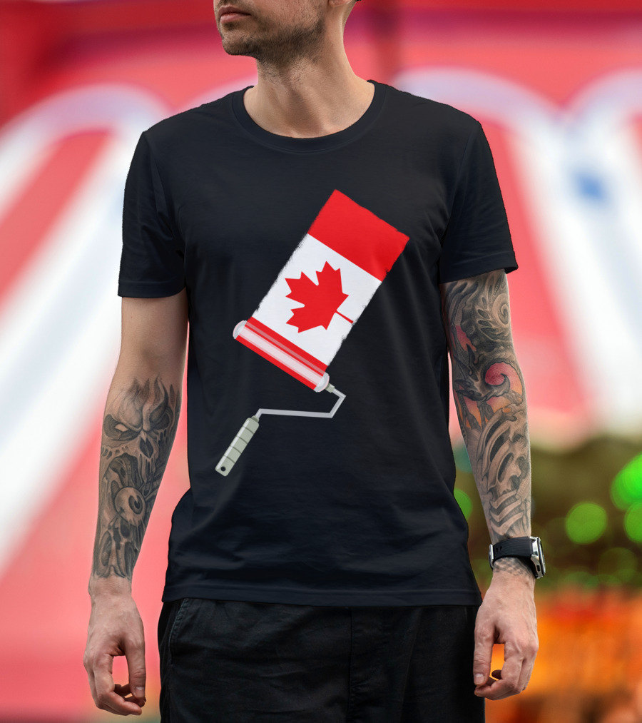 Paint Roller Creating Canadian Flag Iconic T-Shirt