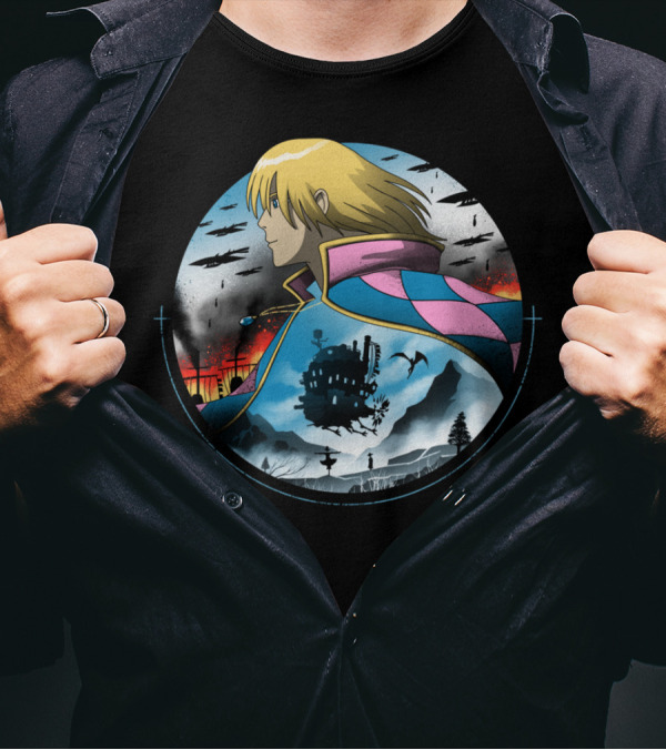 Howl's Moving Castle In The Midst Of War Sky Journey T-Shirt