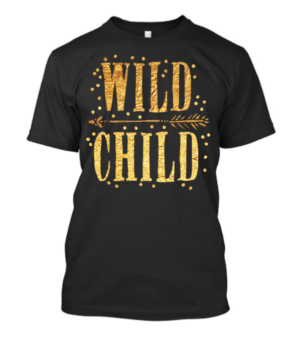 WILD CHILD Gold Look With Arrow And Dots T-Shirt