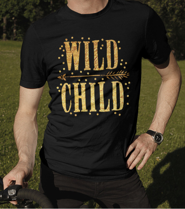 WILD CHILD Gold Look With Arrow And Dots T-Shirt