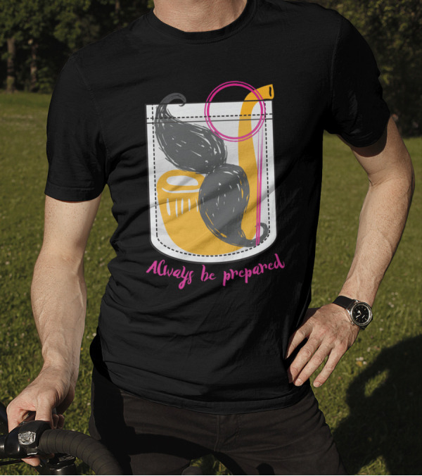 Always Be Prepared With Pipe Mustache Comb Pocket T-Shirt