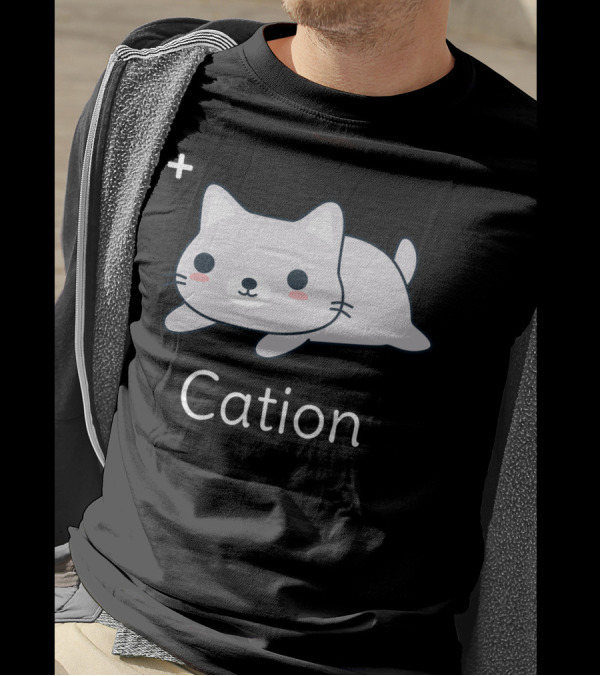 Cation Cute Funny Cat Pun Science T-Shirt