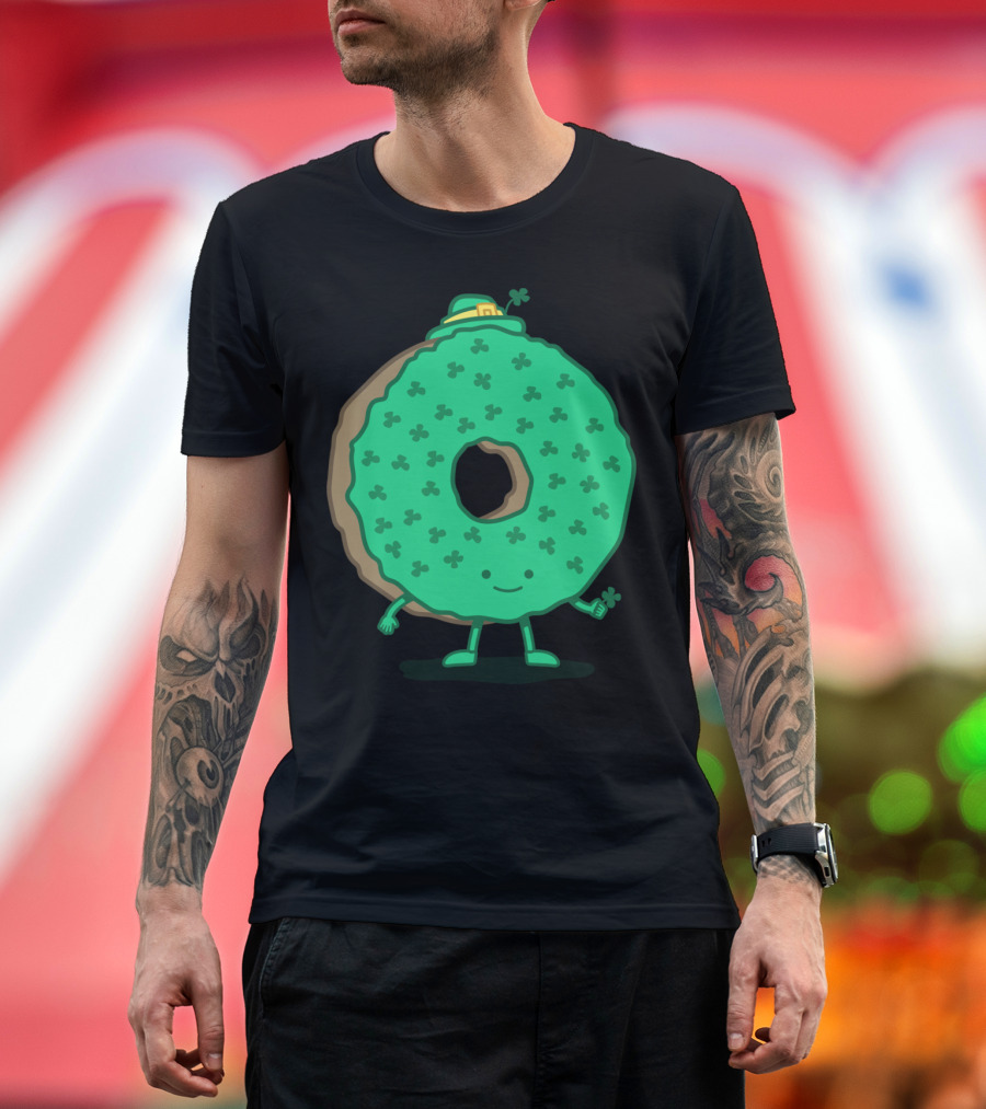 St Patricks Day Donut Shamrock Leprechaun Hat Fun T-Shirt
