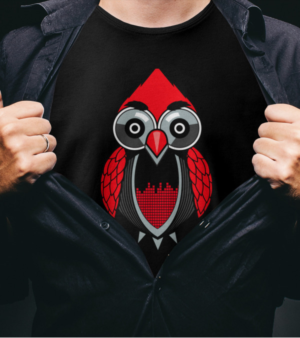 In Tune Owl Headphones Audio Visualizer T-Shirt