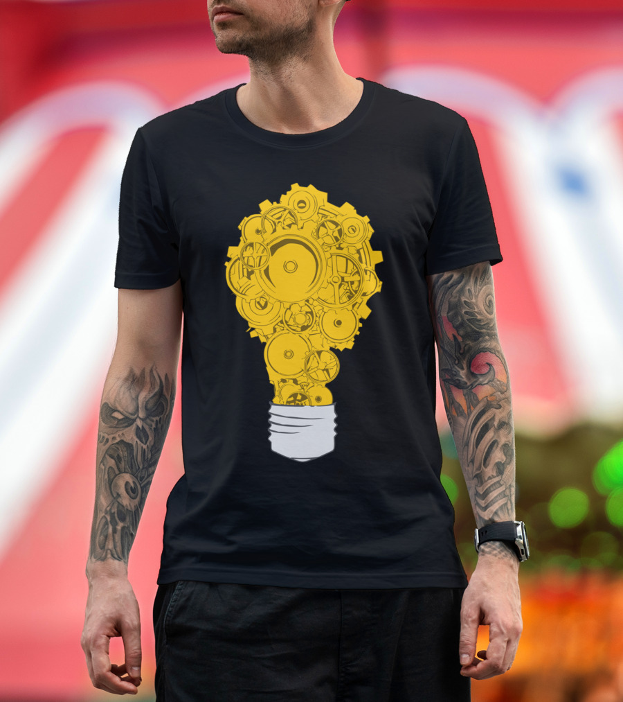 Mech Bulb Steampunk Gear Lightbulb T-Shirt