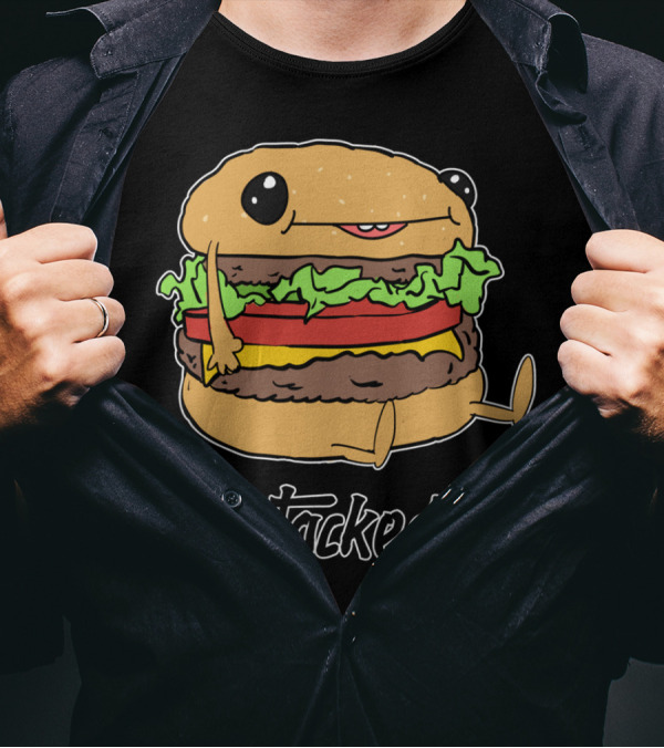 Stacked Kawaii Hamburger Character T-Shirt