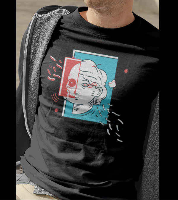 Dorian Gray Split Portrait Skull T-Shirt