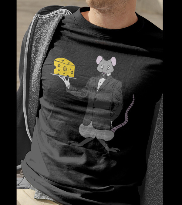 Fancy Mouse Tuxedo Cheese Serve T-Shirt
