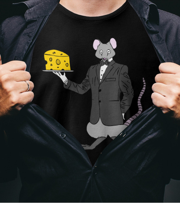 Fancy Mouse Tuxedo Cheese Serve T-Shirt