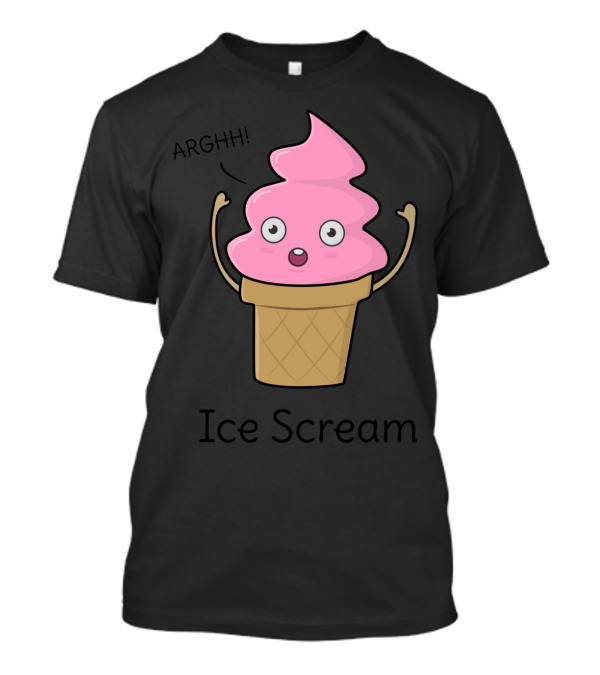 Ice Cream Cone Screaming Arghh Ice Scream Pun T-Shirt