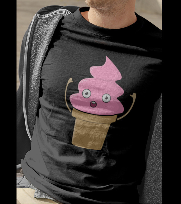 Ice Cream Cone Screaming Arghh Ice Scream Pun T-Shirt