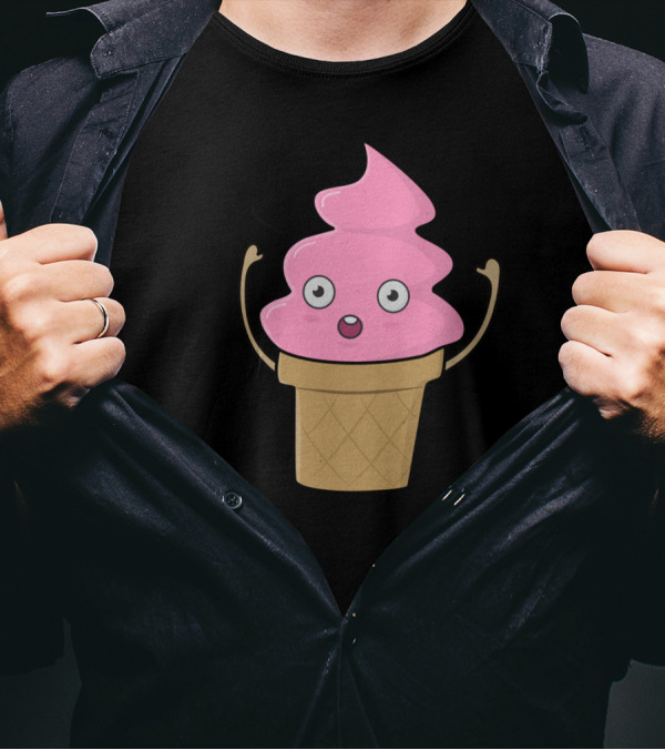 Ice Cream Cone Screaming Arghh Ice Scream Pun T-Shirt