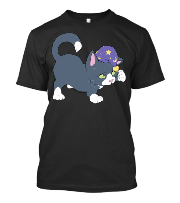 Wizard Kitten With Starry Hat And Wand T-Shirt