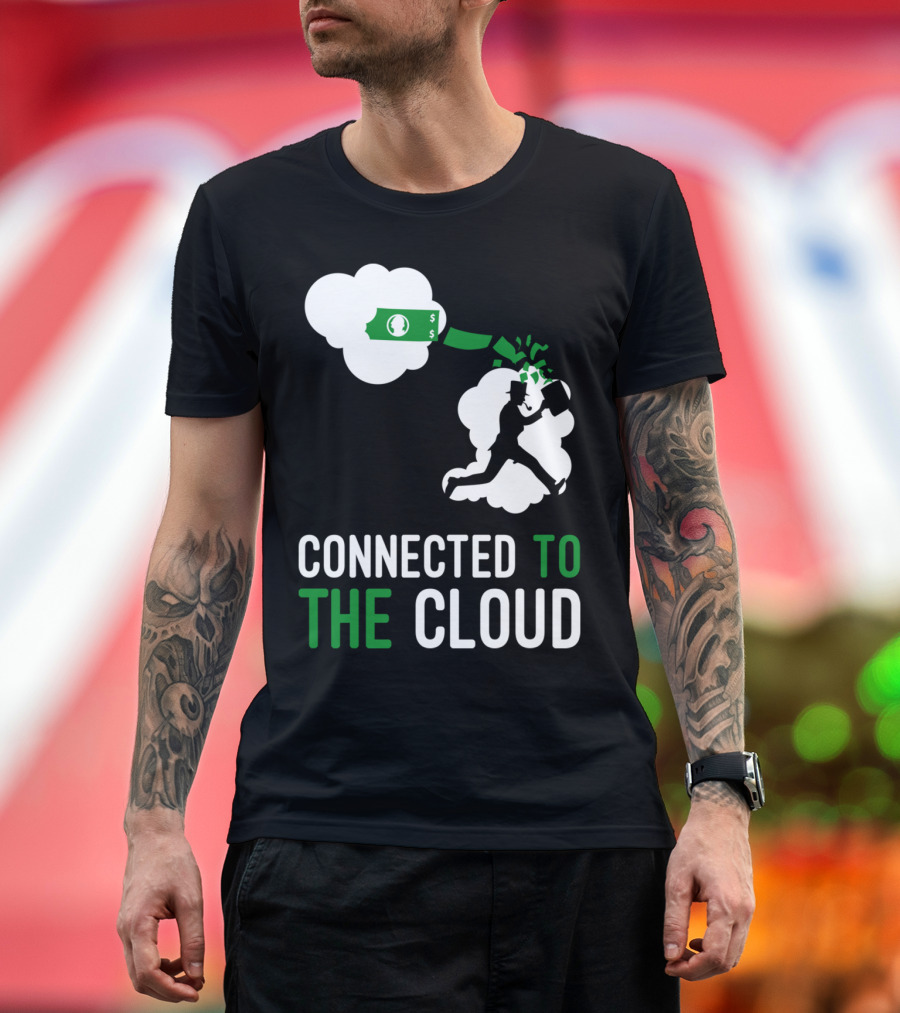 Connected To The Cloud Money Symbol Running Figure T-Shirt