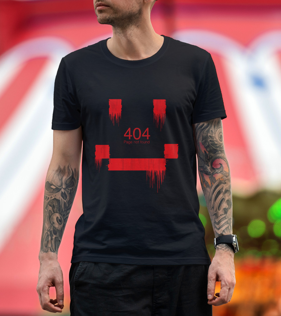404 Page Not Found Red Error Image T-Shirt