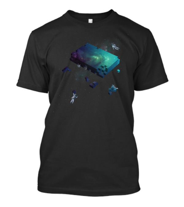 Constructing The Cosmos Astronauts Building Galaxy Blocks T-Shirt