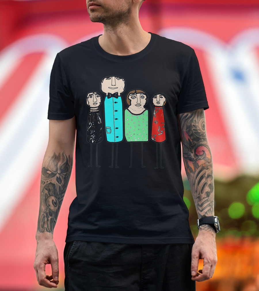 The Jones Family Portrait in Stylized Colorful Outfits T-Shirt