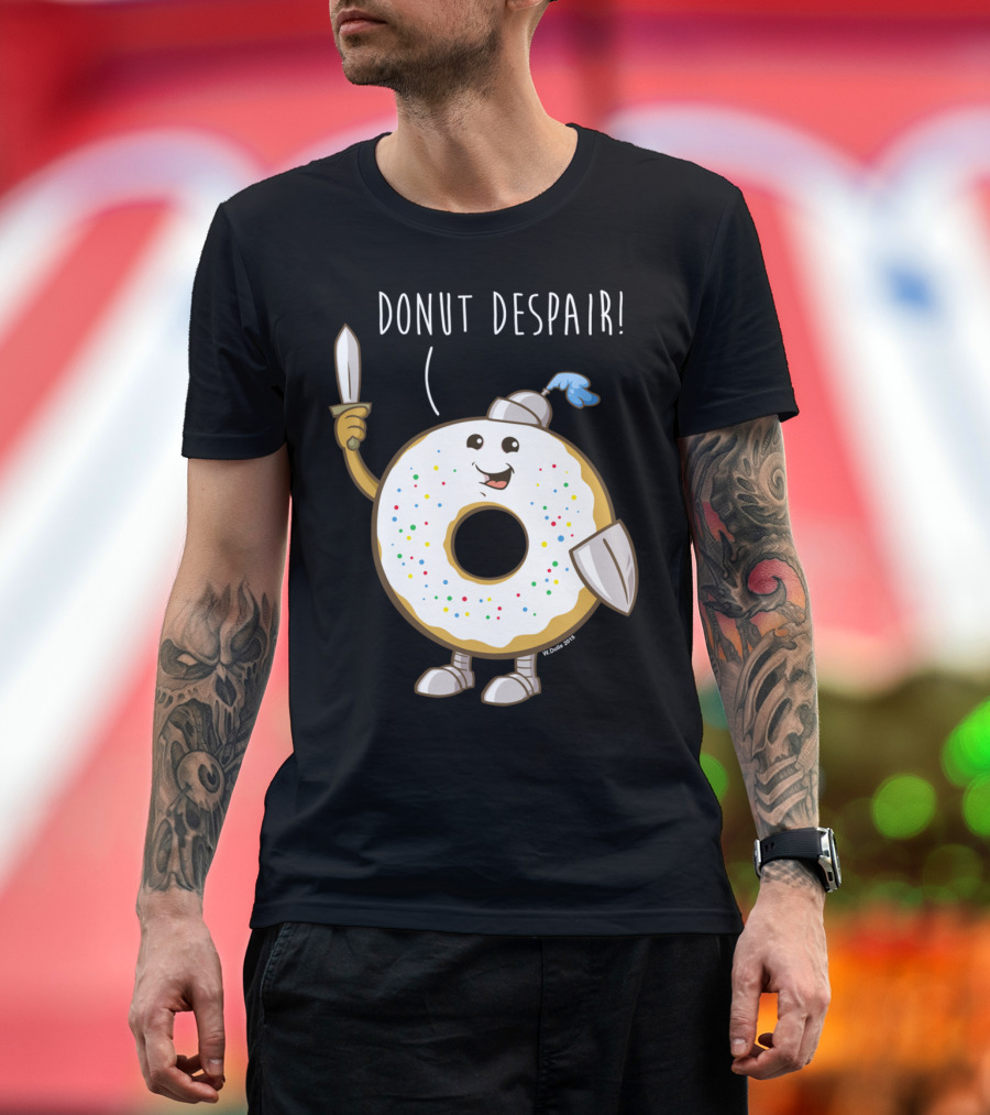 Donut Despair Dough Knight With Sword And Shield T-Shirt