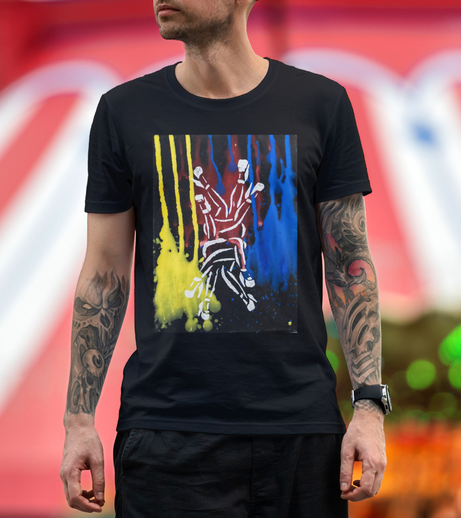 Infinity Legs Multicolored Drip Abstract T-Shirt