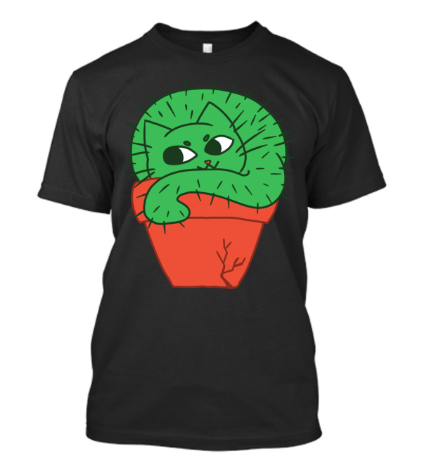 CAT CUS Cactus Cat In Pot T-Shirt