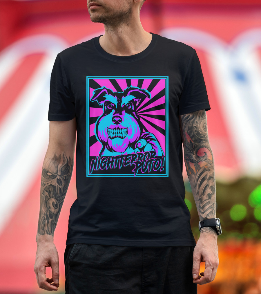 NIGHTERROR PUTO Inigo Purple Neon Dog T-Shirt