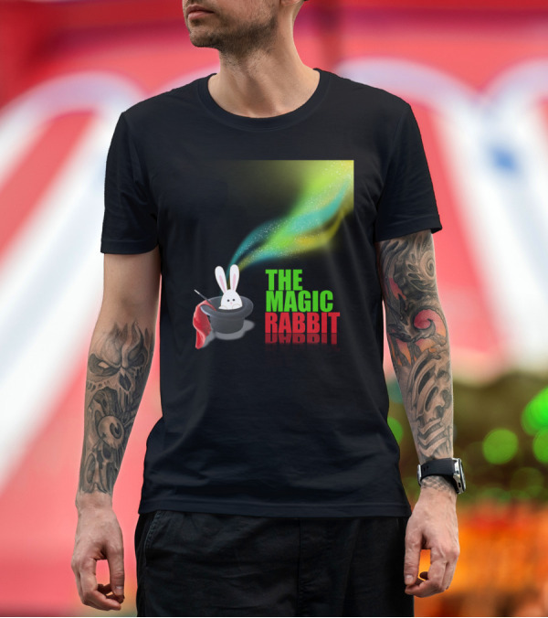 Premium T-Shirt: The Magic Rabbit Hat Trick with Colorful Aura T-Shirt The Magic Rabbit Hat Trick with Colorful Aura T-Shirt