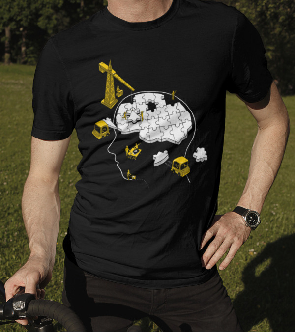 Memory Site Construction Brain Puzzle T-Shirt