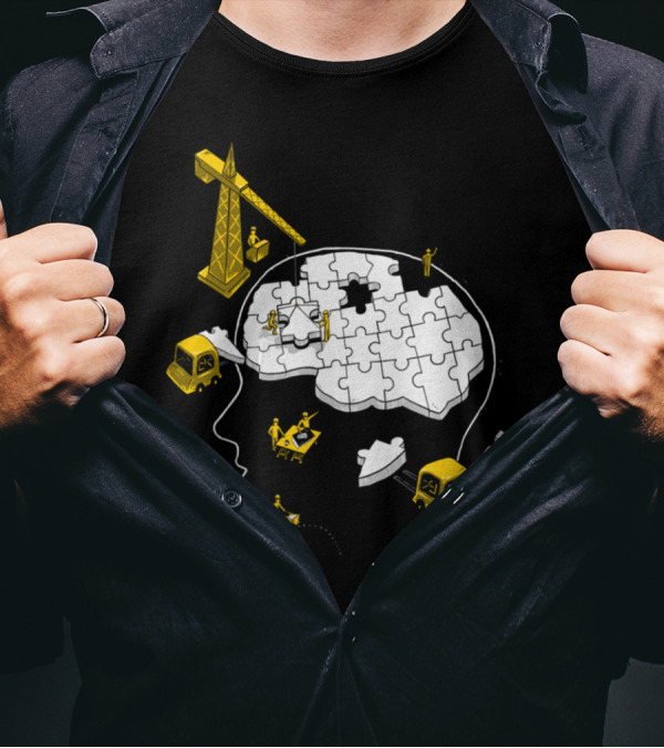 Memory Site Construction Brain Puzzle T-Shirt