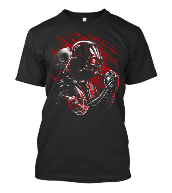 Wrath Of Darth Vader Death Star Tie Fighter Red Ripples T-Shirt