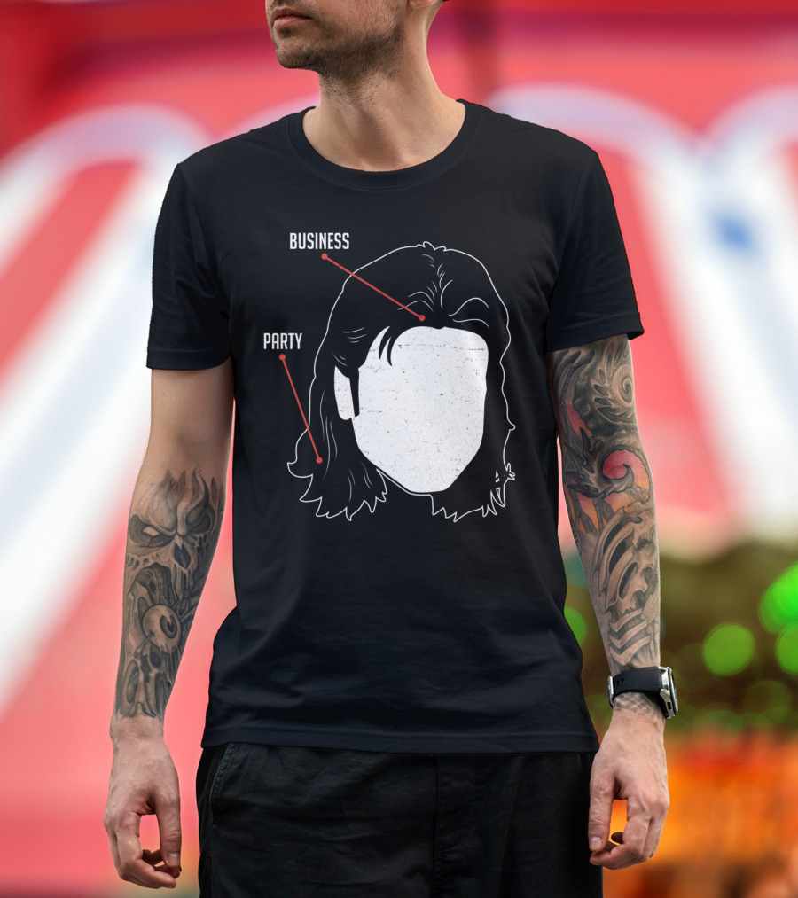 Business in the Front, Party in the Back Mullet Diagram T-Shirt