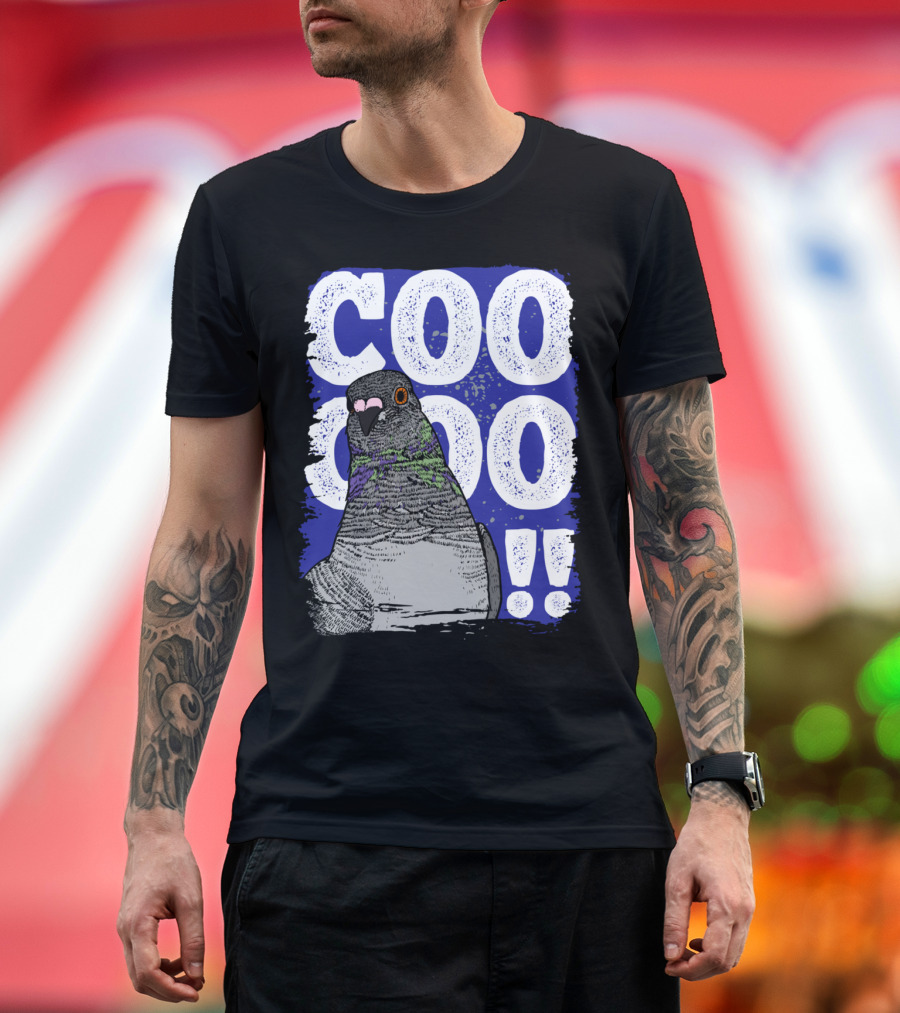 COO COO Pigeon Blue Background T-Shirt