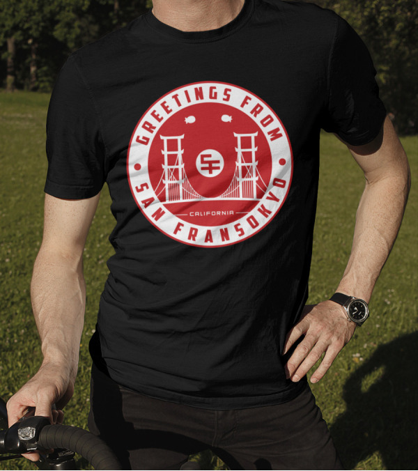 Greetings From San Fransokyo California Bridge T-Shirt