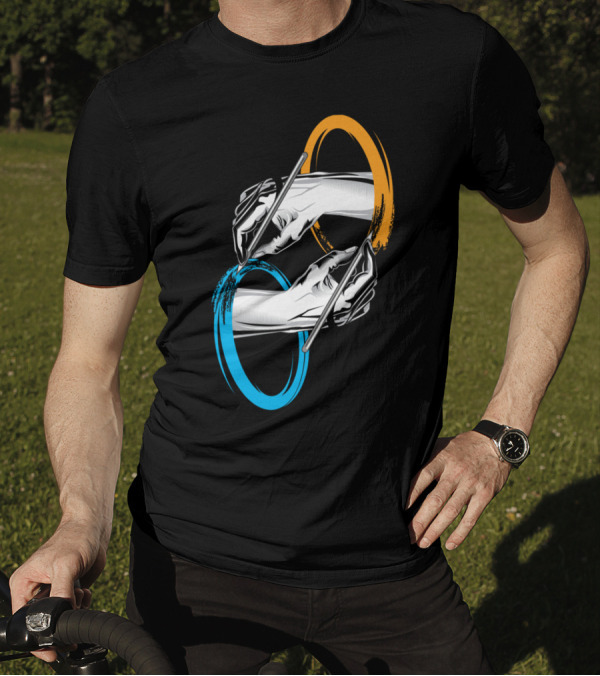 Drawing Portals Hands Painting Circles T-Shirt