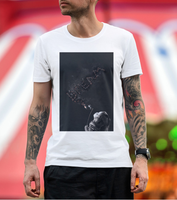 Premium T-Shirt: DREAM Child Blowing Bubble Letters in Smoke and Darkness T-Shirt DREAM Child Blowing Bubble Letters in Smoke and Darkness T-Shirt