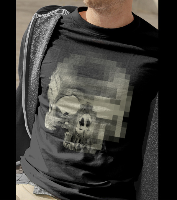 Another Digital Skull Pixelated Profile T-Shirt