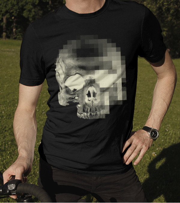 Another Digital Skull Pixelated Profile T-Shirt