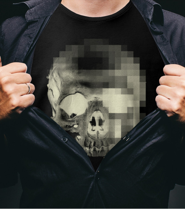 Another Digital Skull Pixelated Profile T-Shirt