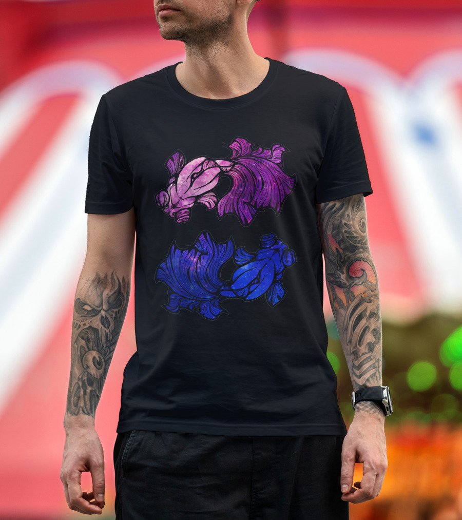 Galaxy Fish Cosmic Koi Duo T-Shirt