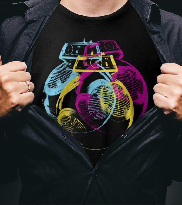 Star Wars Pop Art BB-8 Robot Colors T-Shirt