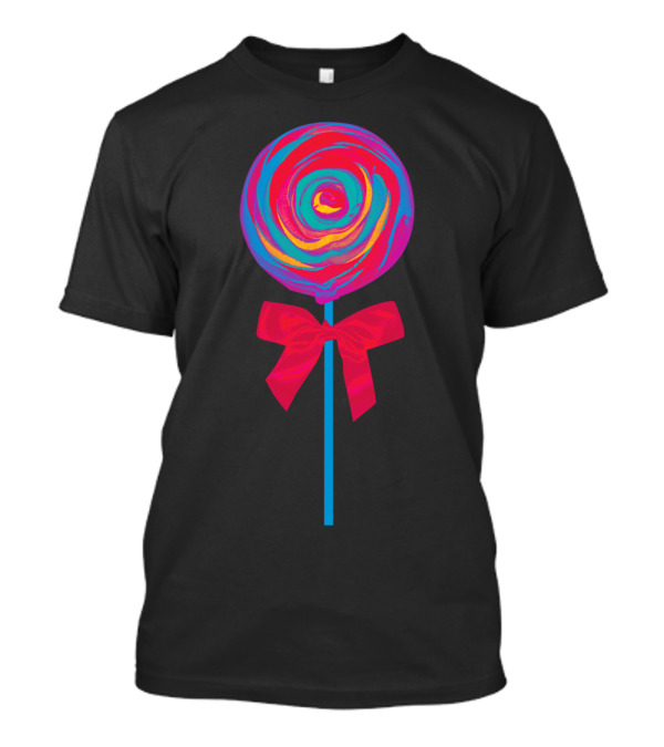 Bittersweet Candy Colorful Lollipop With Bright Red Bow T-Shirt