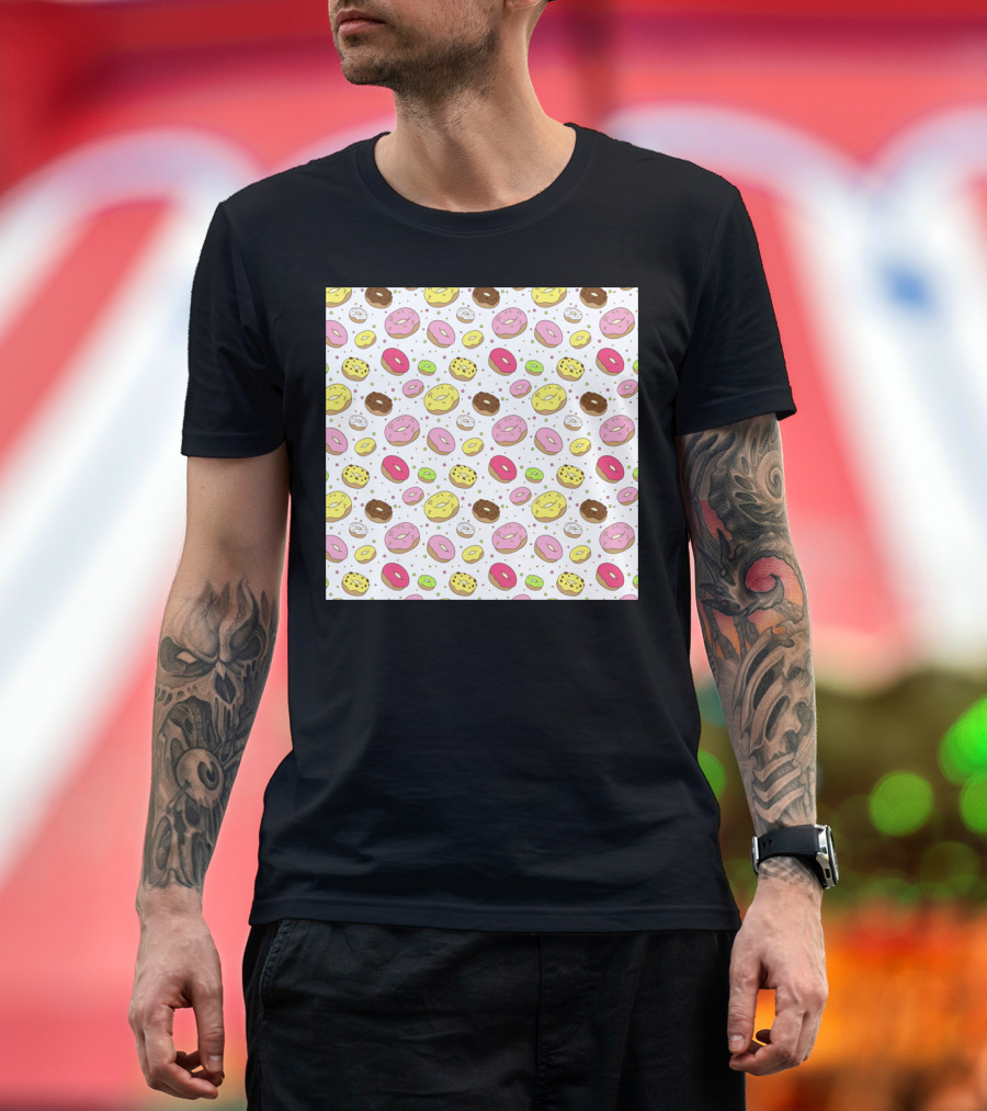 Dreamy Donuts Colorful Pattern with Sprinkles T-Shirt