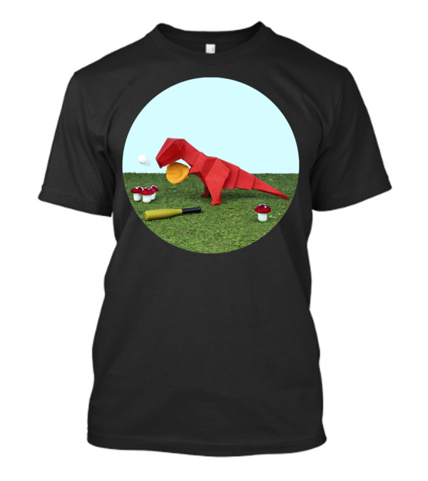 Yes Rex Can Dinosaur With Baseball Bat And Mushrooms T-Shirt