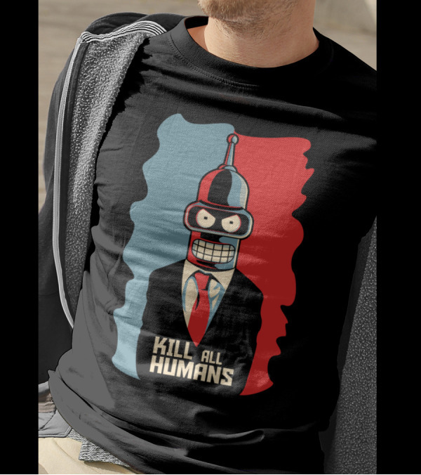 Futurama Bender Kill All Humans Political T-Shirt