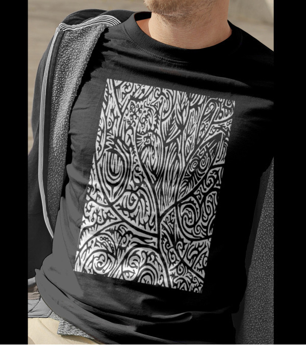 Black And White Arbor Cha Botanical T-Shirt