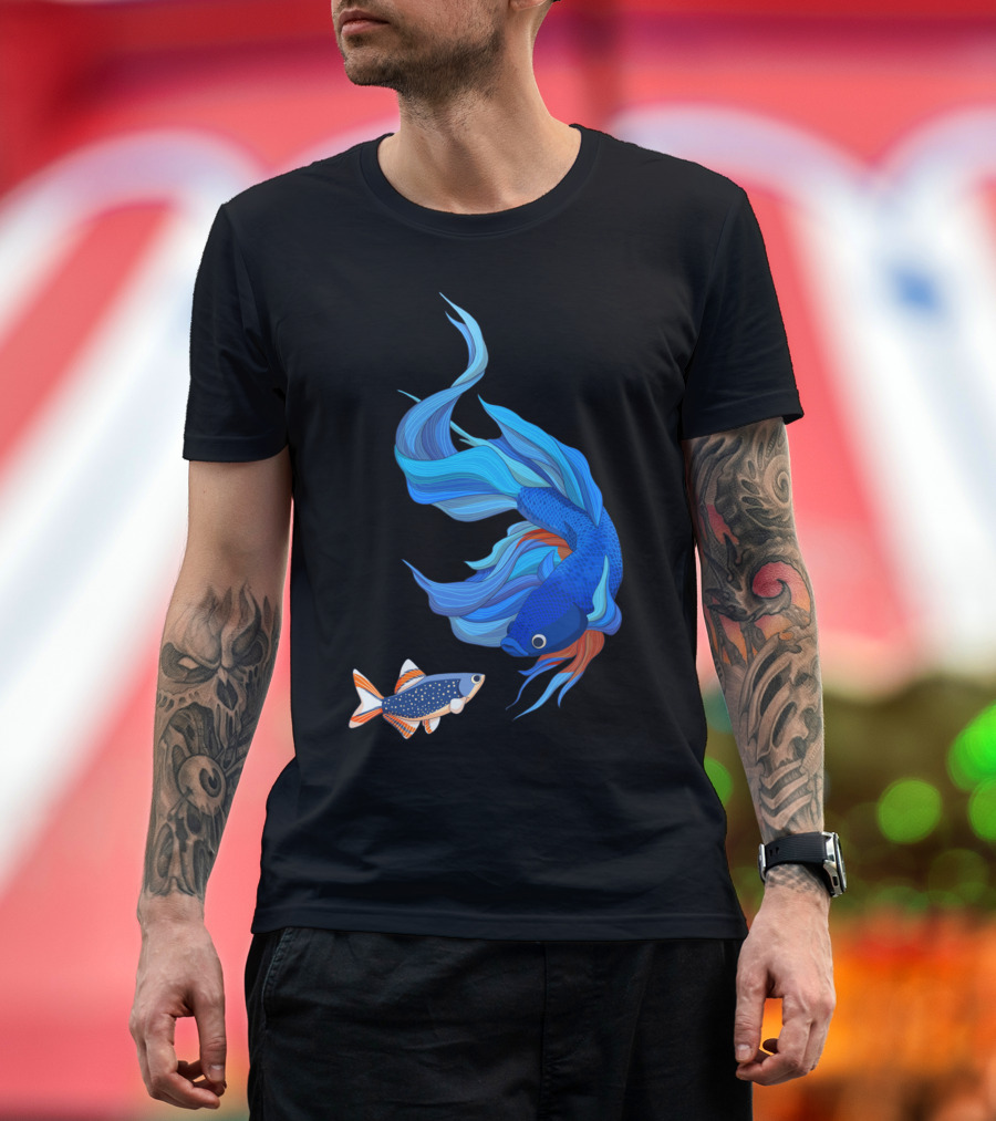 Betta Splendens Vibrant Blue Fish T-Shirt